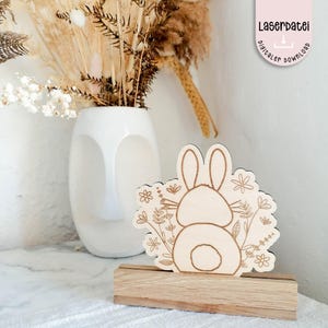 Laserdatei Ostern Frühling Hase für Klötzchen Deko Wildblumen SVG Lovely Klötzchenfieber Deko Laserdatei  + Gewerbelizenz