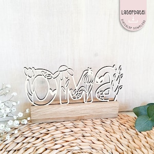 Laserdatei Oma Muttertag Blumen für Klötzchen Wildblumen SVG  Lovely Klötzchenfieber Deko Laserdatei Plotterdatei + Gewerbelizenz