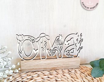 Laserbestand Oma Moederdag Bloemen voor Blokken Wilde bloemen SVG Mooie blokkoortsdecoratie Laserbestand Plotterbestand + Commerciële licentie