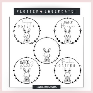 Plotterdatei Ostern Kränze happy Ostern Hase  mit en SVG PNG  Frühlingsliebe Lovely Hasenbande liebe Ostern + Gewerbelizenz
