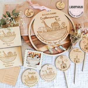 Fichier laser Communion Baptême Bundle XXL cadeaux en espèces cartes postales, décorations de gâteaux et bien plus encore + fichiers gratuits inclus Fichier laser SVG + licence commerciale