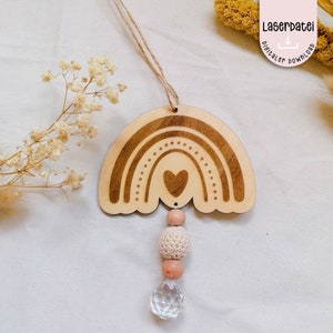 Laser file suncatcher rainbow SVG engraving hanger children decoration nursery + commercial license