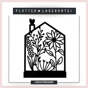 Archivo láser casa de flores para bloques flores silvestres SVG Preciosa fiebre de bloques para bloques de 16 cm x 2,2 cm archivo de plotter de decoración + licencia comercial