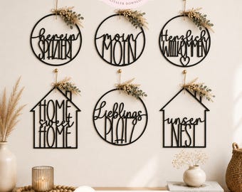3D print file door wreath sayings Home Sweet Home Loop Favorite place Walk in Welcome 6-piece set STL&3MF commercial use