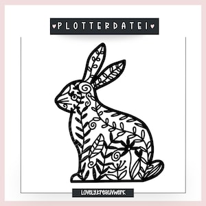 Plotterdatei Ostern Hase Ornamente Frohe Ostern Osterhase SVG + PNG inklusive Gewerbelizenz