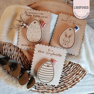 Fichier laser Cadeaux d’argent de Pâques ensemble Egg-n petit souhait exaucer Lapin de printemps Cadeau d’œuf de Pâques drôle 3 Fichier laser SVG + licence commerciale