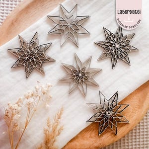 Laserdatei Weihnachten Christbaum Schmuck Geschenke Tannenbaum Schmuck Sterne Weihnachtsbaumanhänger Geschenk Deko Advent SVG+ Gewerbelizenz