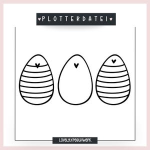 Plotterdatei Ostern Ei Frühling Eier Ostern Herzen 3 SVG PNG + Gewerbelizenz