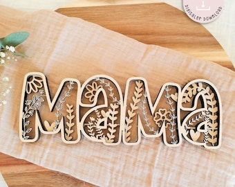 File laser Mamma Festa della mamma migliore mamma diversi livelli SVG File laser Festa della mamma + licenza commerciale