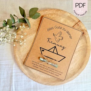 Plantilla para imprimir, confirmación de regalo de dinero, tarjeta de felicitación, tarjeta de regalo PDF en formato A4, plantilla para imprimir + licencia comercial