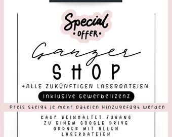 Laser files bundle: entire shop laser files (laser files only) + all future laser files from LovelyKreativWerk for commercial customers