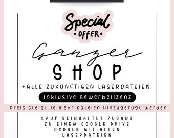 Laserdateien Bundel ganzer Shop alle Laser und Gravur Dateien von LovelyKreativWerk für Gewerbetreibende beinhaltet Gewerbelizenz