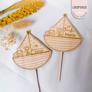 Laserdatei Taufe Cake topper Kommunion  SVG  Laserdatei Deko Taufe Kommunion Arche Caketopper Lasern + Gewerbelizenz