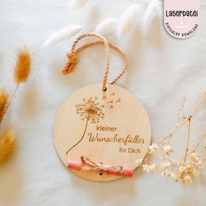 Laserbestand kleine wensvervuller geld cadeau paardebloem SVG laserbestand verjaardagscadeau bruiloft + commerciële licentie