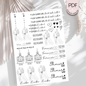 Kerzentattoo Hochzeit Liebe für immer wir Brautpaar PDF Download Vorlage zum ausdrucken Illustration + Gewerbelizenz
