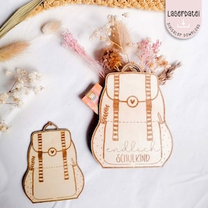 Fichier laser inscription scolaire sac d’école argent cadeau traceur fichier cône d’école enfin écolier SVG 1ère année 4 fichiers + licence commerciale