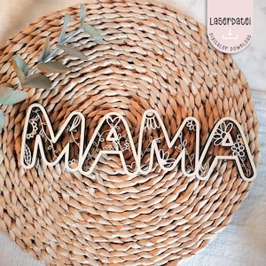 Laserdatei Mama Muttertag beste Mama verschiedene Ebenen Geschenk Mama SVG  Laserdatei  Muttertag + Gewerbelizenz
