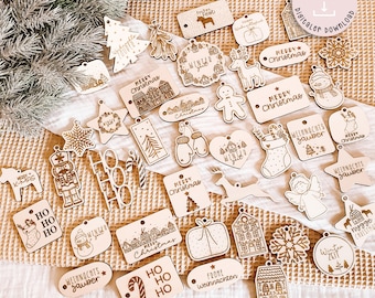Laser file Christmas pendant gift Santa Claus Christmas tags laser file laser engraving winter decoration XXL set SVG + commercial license