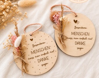 Laser file special people thank you wooden disc pendant dried flowers SVG laser file say thank you pendant + commercial license