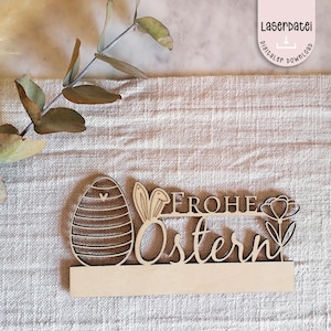 Laserdatei Ostern Spruch für Klötzchen Frohe Ostern Ei Deko Wildblumen SVG Lovely Klötzchenfieber Deko Laserdatei  + Gewerbelizenz
