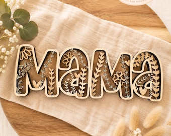 Laser file Mom Mother's Day Best Mom Various Layers SVG Laser file Mother's Day + Commercial License