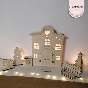 Laserbestand gnome huis gnome deur om gnome accessoires te openen Advent gnome tijd gnome grappen accessoires SVG 3 mm multiplex + commerciële licentie