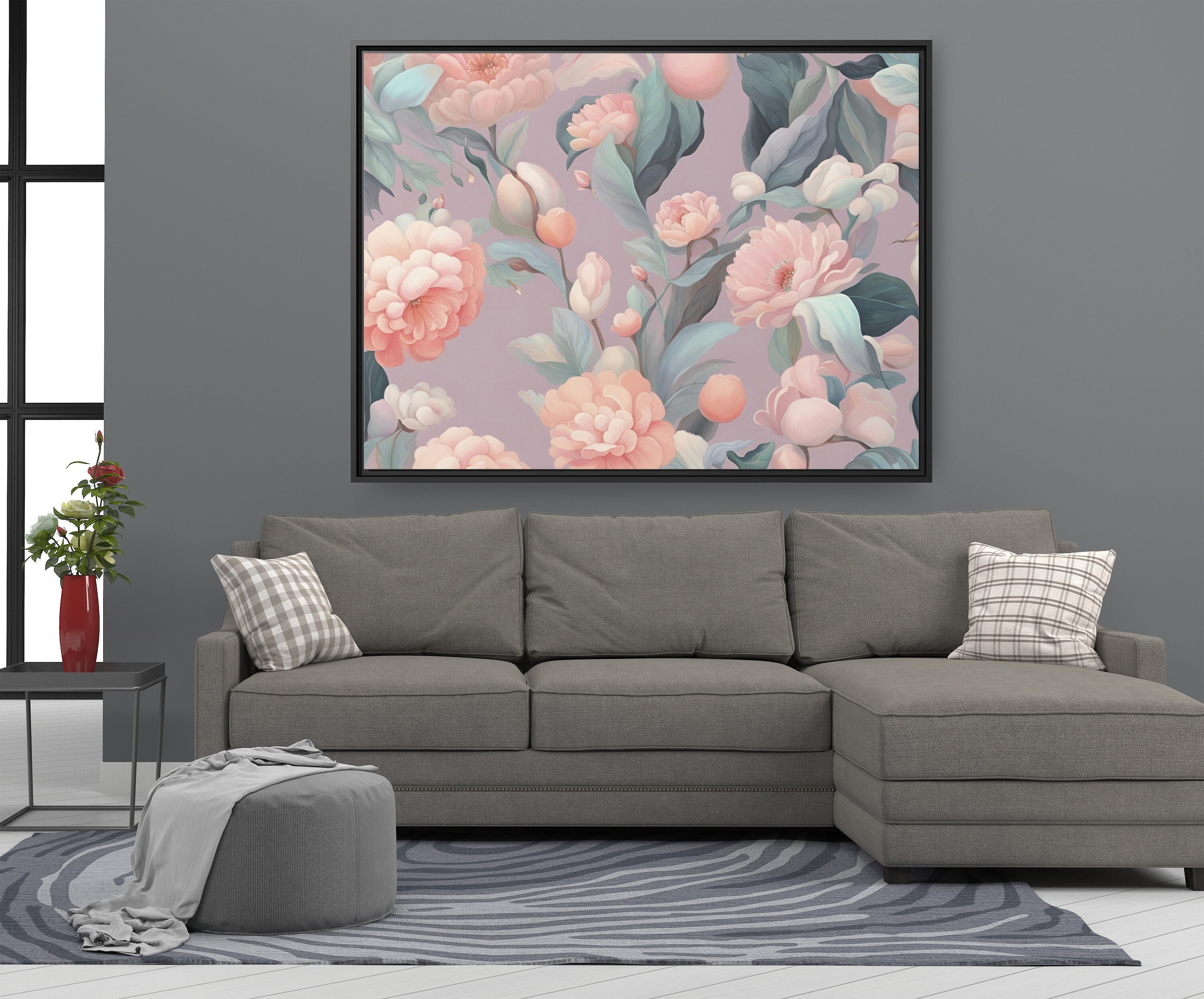 Aesthetic Flower Wall Art Print White Rose Canvas Print Etsy