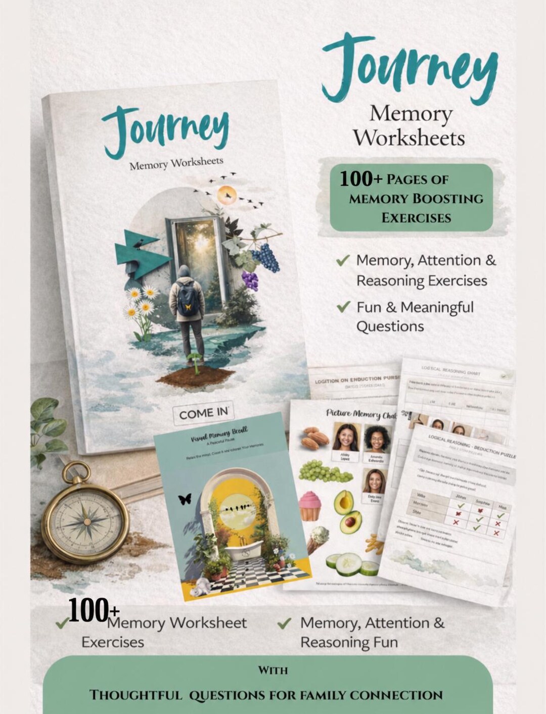 Memory Worksheet Activities | Cognitive Exercises for Adults & Seniors