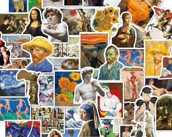 Pack Art Stickers, Cuadros Famosos y Esculturas Clásicas - Art stickers, cuadros al óleo para Scrapbooking