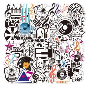 Autocollants Musique - Stickers en vinyle music pour ordinateur, portable