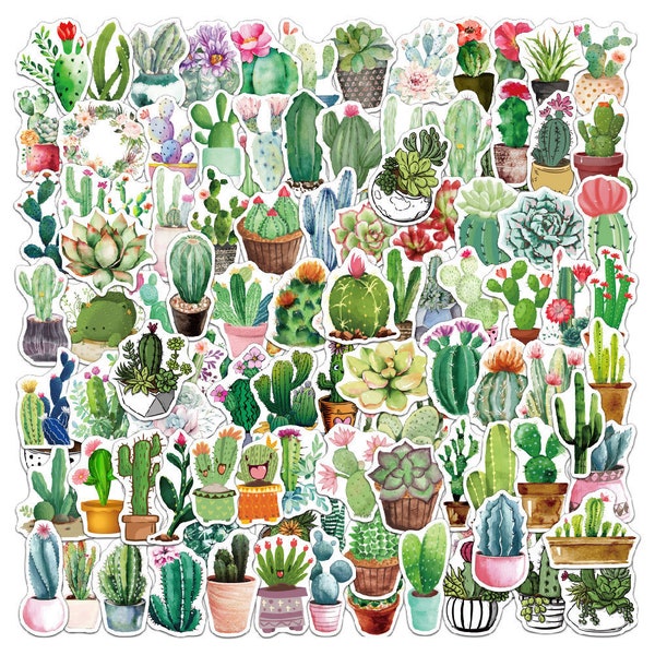 Lot Stickers Cactus - Funny stickers bundle - Vinyle autocollants