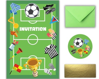 10 Invitation Anniversaire football, carte invitation foot en français, invitation à gratter pour garçons et filles