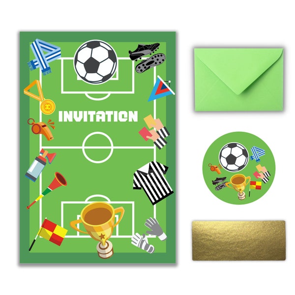 10 Invitation Anniversaire football, carte invitation foot en français, invitation à gratter pour garçons et filles