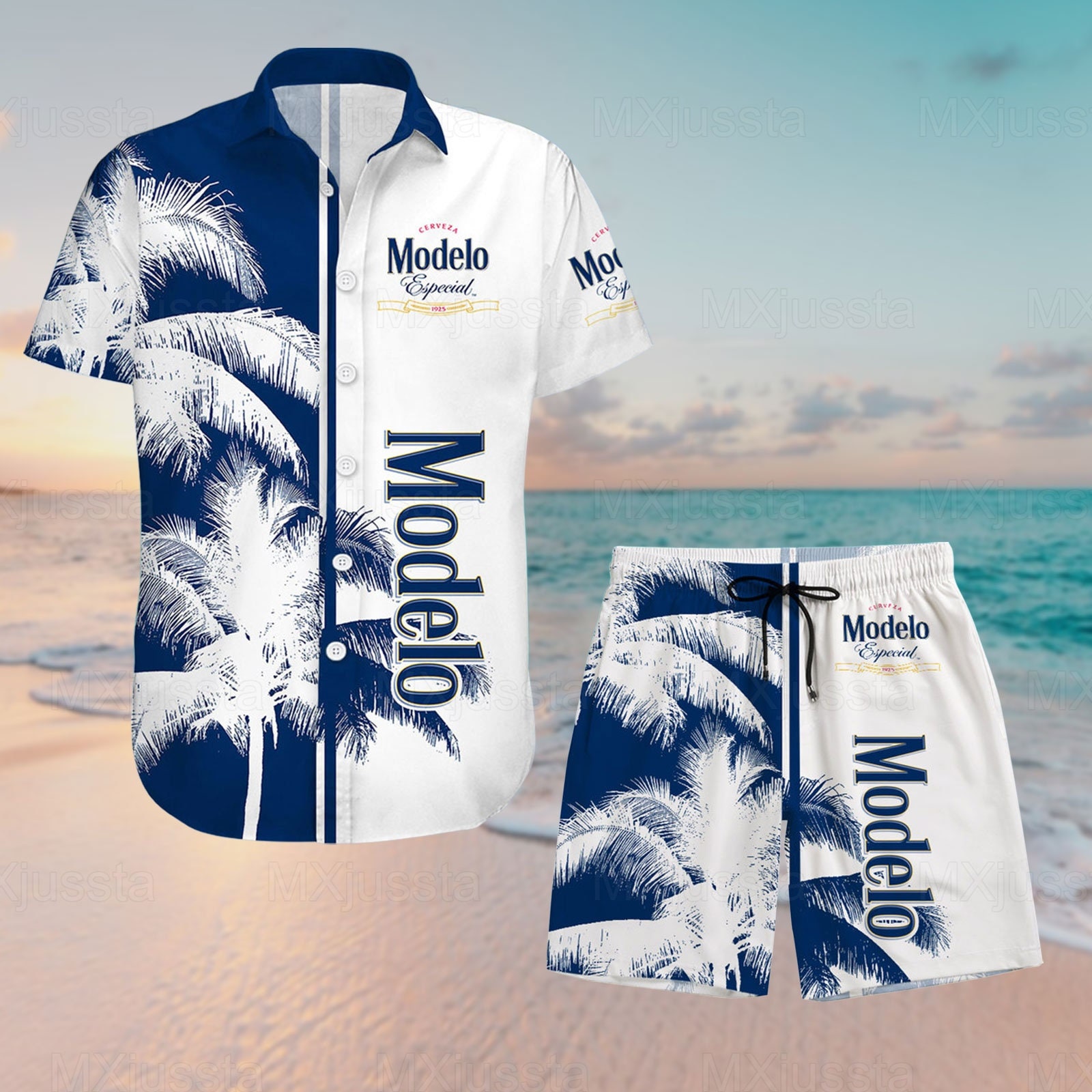 Merchize Blue Flame Hawaiian Shirt - Short Sleeve Flame Shirt for Men, Flame Print Shirt