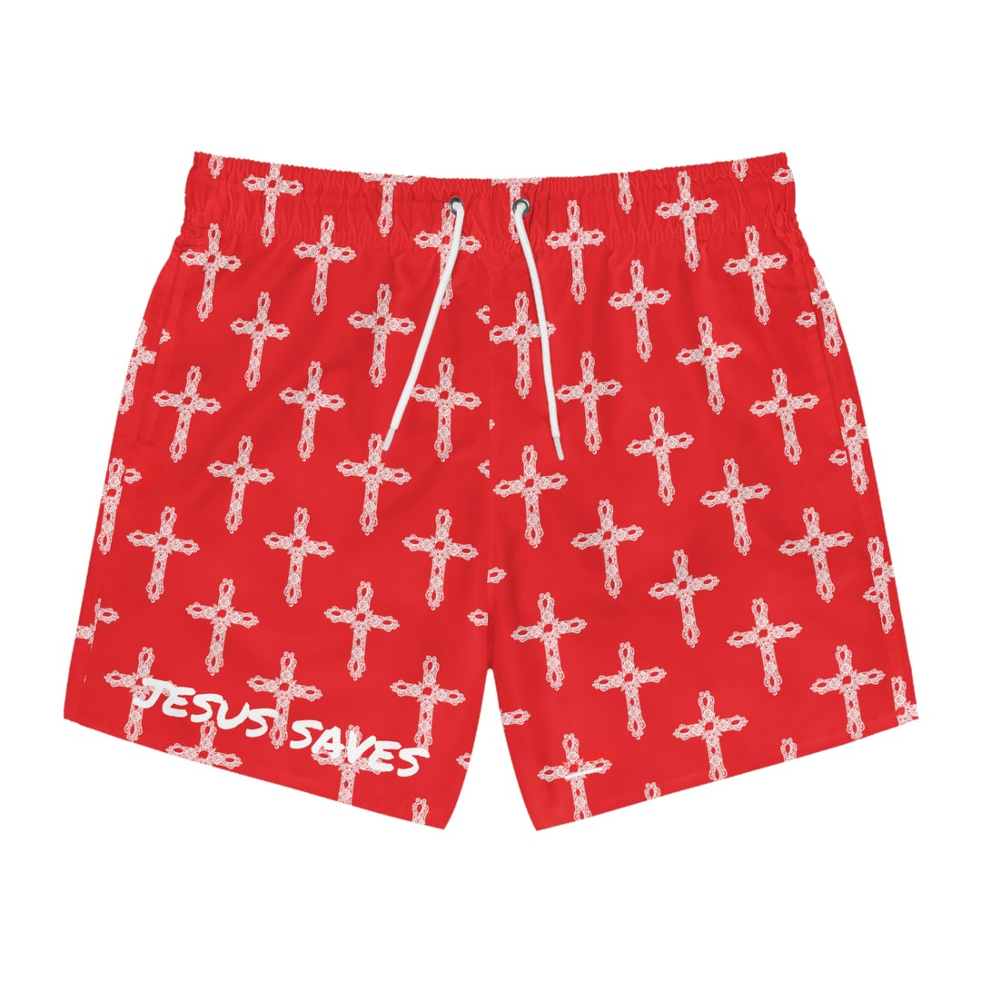 Funcfashion jesus Saves Swim Trunks Etsy