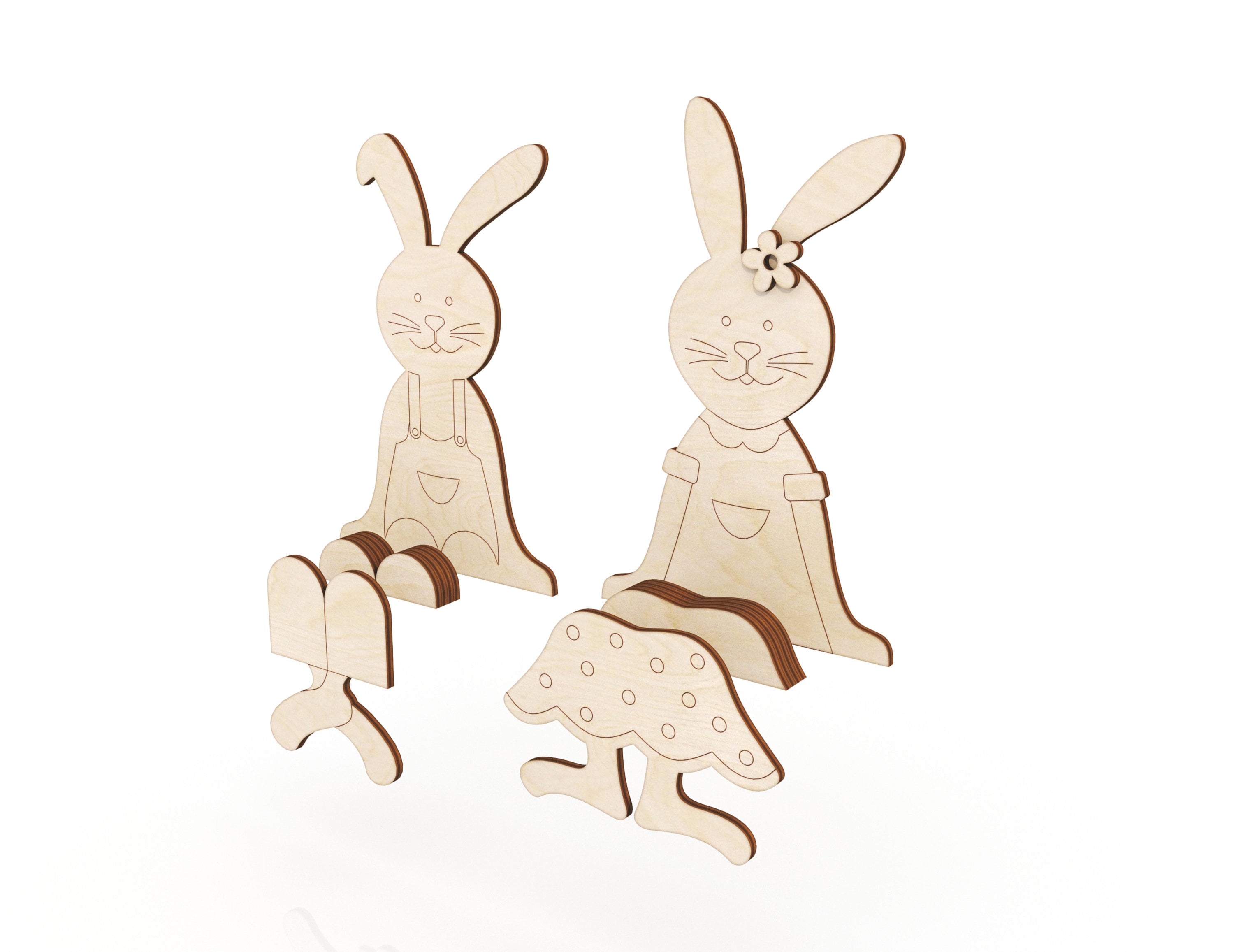 Easter Bunny Mantel Decor Laser Cut File, Easter Bunny Shelf Sitter SVG ...