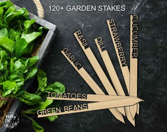 Garden Stakes SVG-bundel 120+, kruiden- en groentenmarkeringen SVG, lasergesneden bestand, Glowforge-SVG