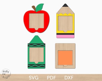Teacher Sticky Note Holder svg cut file, Teacher appreciation gift, Personalized teacher gift, Note holder laser file, School desk decor svg