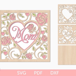 Archivo de corte láser SVG de tarjeta del día de la madre, tarjeta de regalo del día de la madre, regalo del día de la madre de bricolaje, feliz día de la madre svg, regalo de tarjeta de mamá para el día de la madre