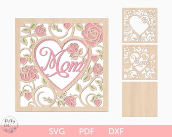 Mother's day card SVG laser cut file, Mother's day gift card, DIY Mother's day gift, Happy mothers day svg, Mom Card gift for mothers day