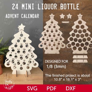 Adult Advent Calendar SVG laser cut file, Christmas tree Adult advent calendar laser file, Christmas advent calendar SVG laser cut file