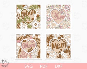 Mother's Day Card SVG laser cut file, Mother's day DIY card svg, Mothers day svg laser cut