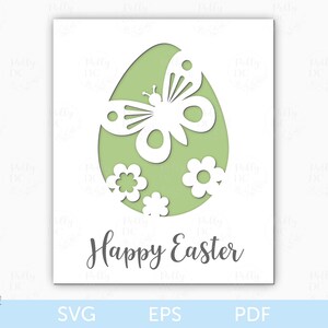 Cartão de Páscoa SVG, arquivo de corte de cartão de Páscoa de coelho, modelo de cartão de papel de Páscoa, arquivo Cricut de Páscoa, cartão de ovo de Páscoa SVG