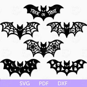 Plik svg z wycinanym laserowo Halloween Bat, pakiet svg z nietoperzami na Halloween, dekoracje na Halloween svg, straszne nietoperze na Halloween svg, plik svg z wycinanym laserowo Halloween