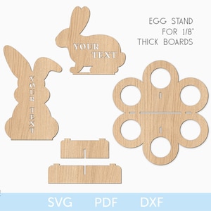 Soporte para huevos de conejito de Pascua SVG, archivos láser de Pascua, soporte para huevos de Pascua cortado con láser, soporte para huevos SVG, SVG de Pascua, Glowforge de Pascua, archivo de corte de Pascua