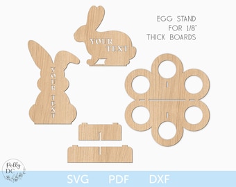 Easter Bunny Egg Stand SVG, Easter laser files, Easter Egg Holder laser cut, Egg Stand SVG, Easter SVG, Easter Glowforge, Easter cut file