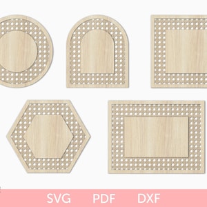 Rattan Cane Shapes SVG bundle laser cut file, Rattan Signs bundle svg, Rattan door Hanger svg, Rattan Cane Glowforge svg, Rattan cane svg
