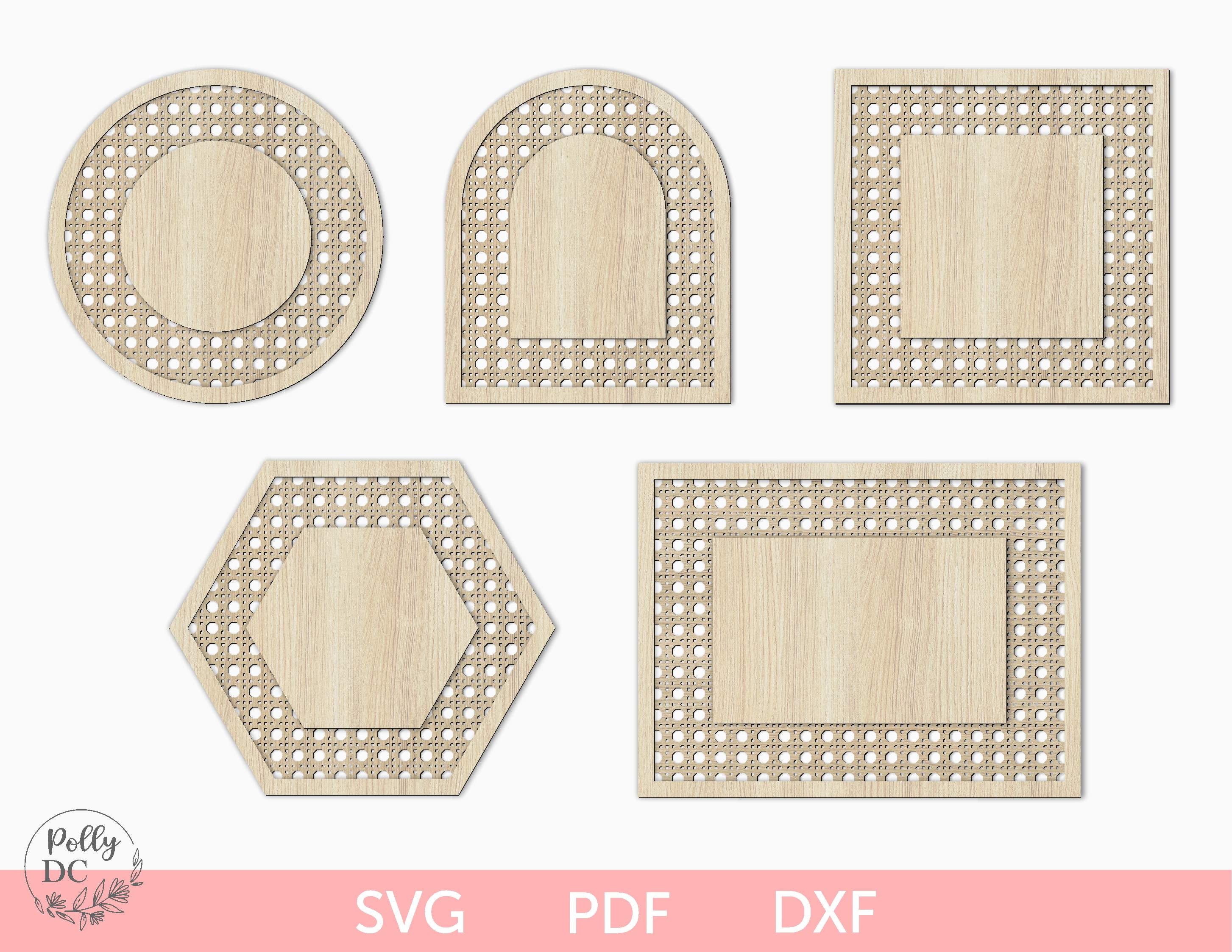 Rotan riet vormen SVG bundel lasergesneden bestand, rotan borden bundel svg, rotan deur hanger svg, rotan riet Glowforge svg, rotan riet svg