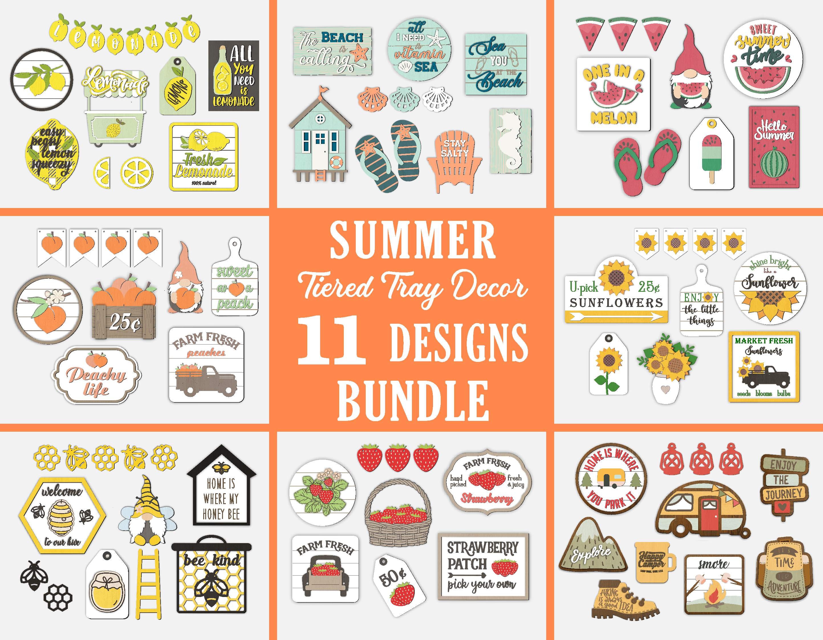 Tiered Tray Decor Svg Summer Bundle, Summer Tier Tray Decor Bundle ...