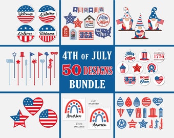4th of July SVG bundle laser file, Patriotic Bundle Laser file, 4th of July laser file, Independence Day Decor bundle svg laser file